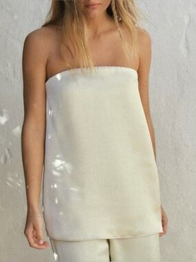Zara Satin Bandeau Top